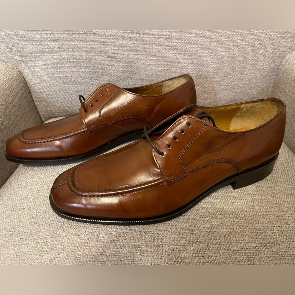 Bostonian Ricardo Lace Up Brown Derby Dress Shoes, Genuine Leather Round Toe 9 - Picture 3 of 16